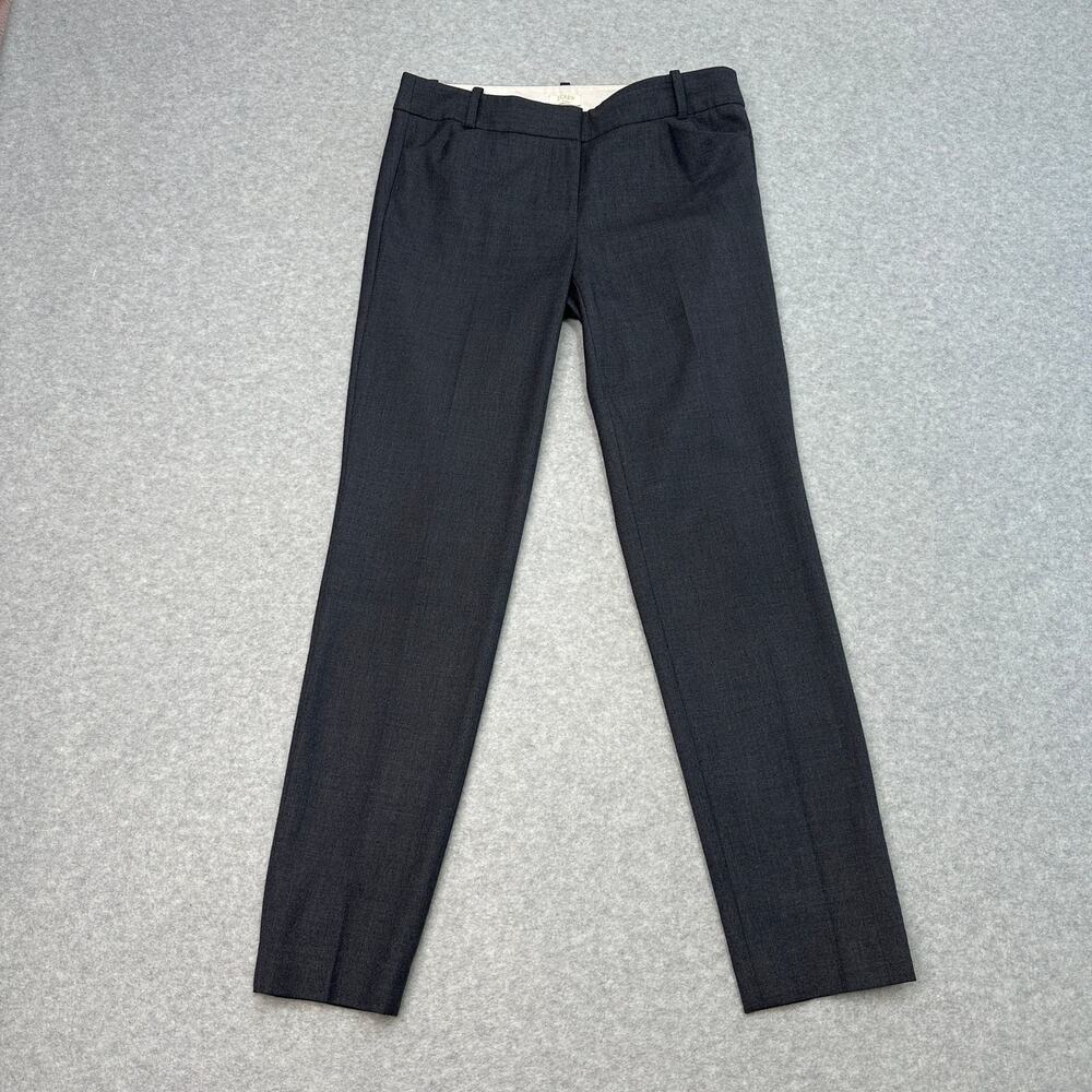 J.Crew Stretch Pants WMNS 2 HighRise Gray Straight Leg Wool Blend Office Trouser